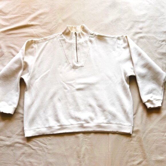 Bungalow Brand Mens Pullover L Cream Long Sleeves read - Picture 1 of 6